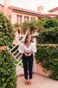 Hello It's LOH, How To Successfully dress for 4th of july, summer looks, j.crew linen pants, elizabeth and james wrap top, white summer top, leather sandals, cognac sandals, palm beach florida, real estate photography, arnel hasanovic photography, real estate