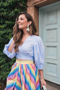 Hello It's LOH Rainbow Skirt Palm Beach, rainbow skirt, j.crew perfect fit top, palm beach vacation