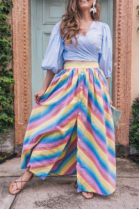Hello It's LOH Rainbow Skirt Palm Beach, rainbow skirt, j.crew perfect fit top, palm beach vacation
