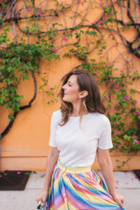 Hello It's LOH Rainbow Skirt Palm Beach, rainbow skirt, j.crew perfect fit top, palm beach vacation