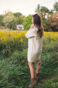 18 week update, new mom, pregnancy, sweater dress, fall style, marc fisher booties, lejla hasanovic