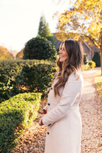 J.Crew Lady Coat, Leith Dress, Sezane Suede Boots, David Yurman Jewelry