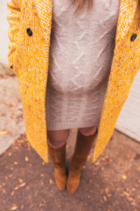J.Crew Winter Coat, Pink Blush Maternity Sweater Dress, Hello it's LOH, Sezane Cognac boots, Lejla Hasanovic, Arnel Hasanovic Photography