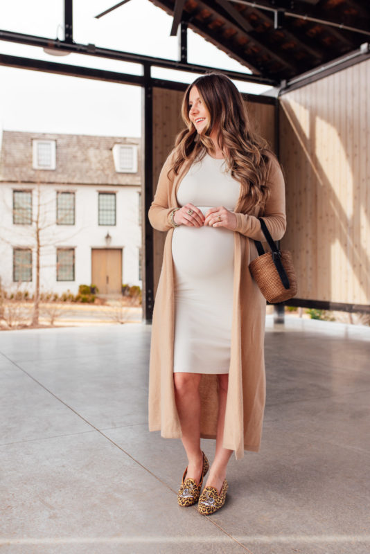 Clothing For In Between Seasons, hello it's loh, stubbs and wootton loafers, susana monaco dress, pregnancy style, bump friendly dresses