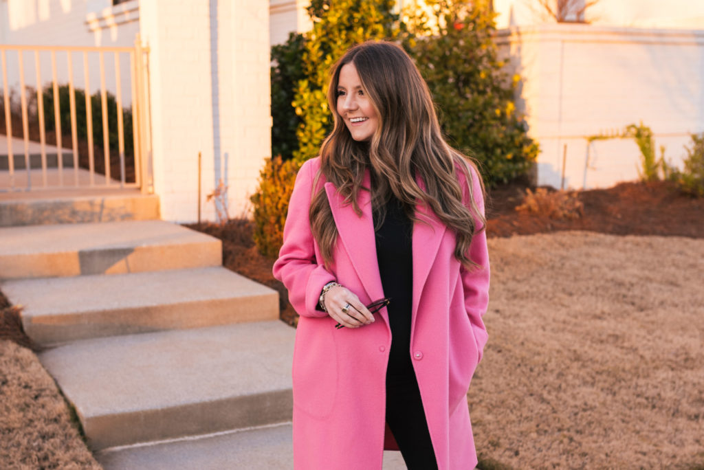 Hello It's LOH, New Year, Winter Style, Lejla Hasanovic, Theory Coat, Stubbs and Wootton Loafers, Pregnancy Style, Maternity Style, Pink Coat