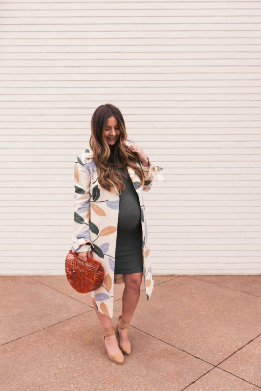 Hello It's LOH, Lejla Hasanovic, Trench Coats, Castaner Wedges, Pregnancy Style, Cult Gaia Handbag