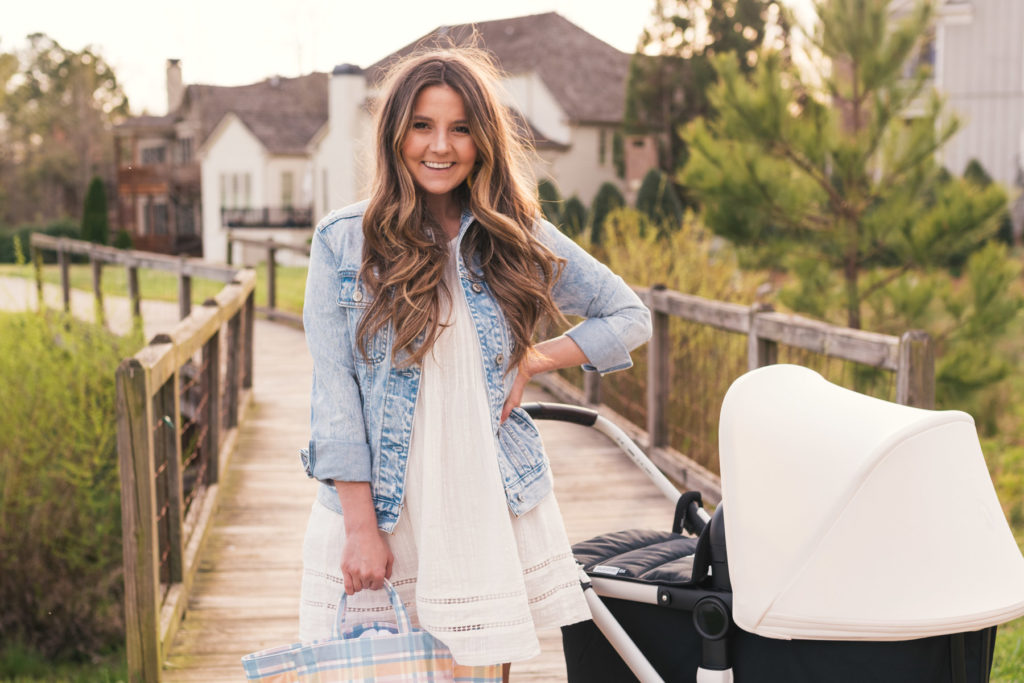 Hello It's LOH Transitioning Into Motherhood, spring style, castaner wedges, pamela munson tote, bugaboo stroller, denim jacket, lejla hasanovic